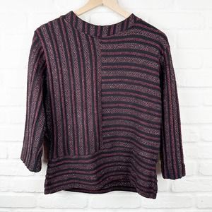 Anthropologie Akemi + Kin Celeste Striped Pullover Sweater Red Black Medium